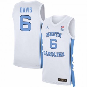 #6 Elijah Davis Tar Heels Men's Player Jersey | White Basketball Premium Stitched Edition 53Ay02xl