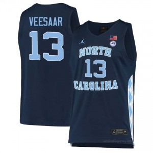 Henri Veesaar UNC Tar Heels #13 Navy Men's NCAA Basketball Jersey | Official Team Replica Apparel 11g4t7DH