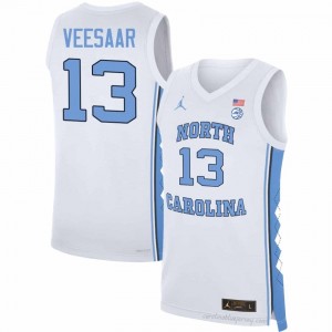 UNC Henri Veesaar #13 White College Jersey | Premium On-Court Men's Basketball Fan Gear 2608R388