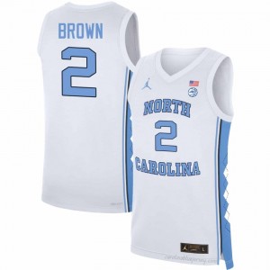 #2 James Brown Tar Heels Men's Player Jersey | White Basketball Premium Stitched Edition 95qonCP4