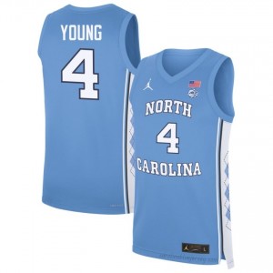 Jaydon Young #4 North Carolina Tar Heels Blue Men's Basketball Jersey | March Madness Game-Ready Replica Collection 14rtP364