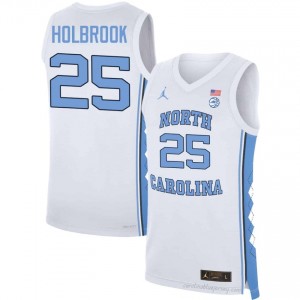 John Holbrook #25 North Carolina Tar Heels White Men's Basketball Jersey | March Madness Game-Ready Replica Collection 99u3H8W5