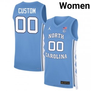 Custom UNC Tar Heels #00 Blue Women's NCAA Basketball Jersey | Official Team Replica Apparel 803V1TQ7