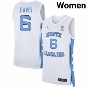 UNC Elijah Davis #6 White College Jersey | Premium On-Court Women's Basketball Fan Gear 22Jf66aC