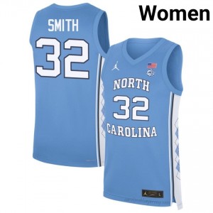 North Carolina #32 Evan Smith Blue Jersey | Women's High School Basketball Game-Ready Gear 98VF0165