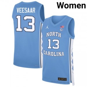 #13 Henri Veesaar Tar Heels Women's Player Jersey | Blue Basketball Premium Stitched Edition 5767g3bB
