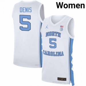 #5 Isaiah Denis Tar Heels Women's Player Jersey | White Basketball Premium Stitched Edition 381a72J5