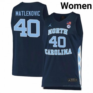 #40 Ivan Matlekovic Tar Heels Women's Player Jersey | Navy Basketball Premium Stitched Edition 253uXAg8