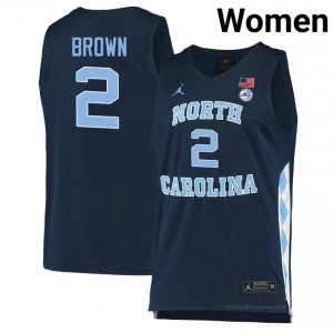 James Brown UNC Tar Heels #2 Navy Women's NCAA Basketball Jersey | Official Team Replica Apparel 896a1O83