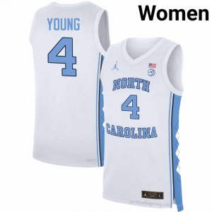 North Carolina #4 Jaydon Young White Jersey | Women's High School Basketball Game-Ready Gear 75fK2ir7