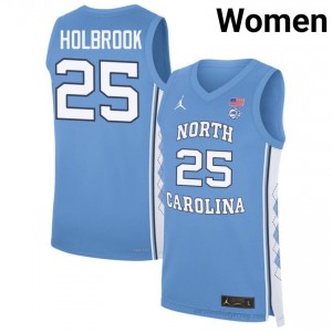 John Holbrook UNC Tar Heels #25 Blue Women's NCAA Basketball Jersey | Official Team Replica Apparel 16CUTn4W