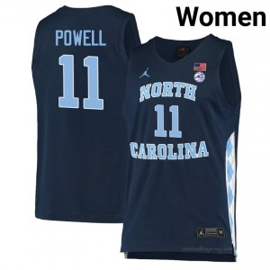 #11 Jonathan Powell Tar Heels Women's Player Jersey | Navy Basketball Premium Stitched Edition 96q023kH
