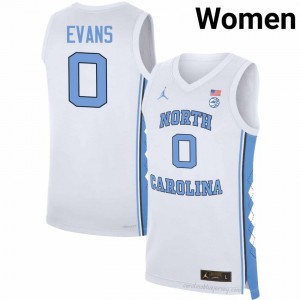 UNC Kyan Evans #0 White College Jersey | Premium On-Court Women's Basketball Fan Gear 24p8vt82