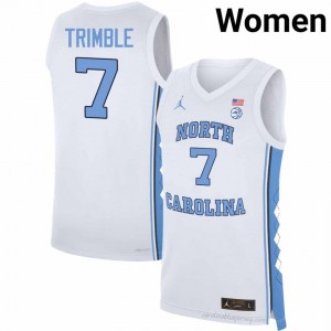 #7 Seth Trimble Tar Heels Women's Player Jersey | White Basketball Premium Stitched Edition 43D18sx3