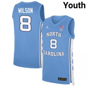 UNC Caleb Wilson #8 Blue College Jersey | Premium On-Court Youth Basketball Fan Gear 44abB185