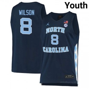 #8 Caleb Wilson Tar Heels Youth Player Jersey | Navy Basketball Premium Stitched Edition 8505PAo2