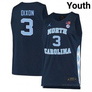 UNC Derek Dixon #3 Navy College Jersey | Premium On-Court Youth Basketball Fan Gear 46d60518