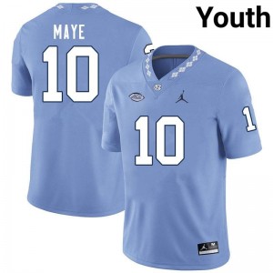 #10 Drake Maye Tar Heels Youth Player Jersey | Blue Football Premium Stitched Edition 6Fe1WS42