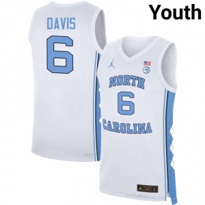 North Carolina #6 Elijah Davis White Jersey | Youth High School Basketball Game-Ready Gear 38x7y2sy