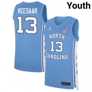 UNC Henri Veesaar #13 Blue College Jersey | Premium On-Court Youth Basketball Fan Gear 2382l5D5