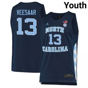#13 Henri Veesaar Tar Heels Youth Player Jersey | Navy Basketball Premium Stitched Edition 67t03s54