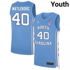 North Carolina #40 Ivan Matlekovic Blue Jersey | Youth High School Basketball Game-Ready Gear 20gSE6j1