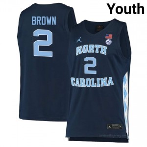 James Brown #2 North Carolina Tar Heels Navy Youth Basketball Jersey | March Madness Game-Ready Replica Collection 8567M1eo