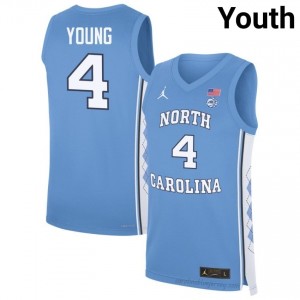 UNC Jaydon Young #4 Blue College Jersey | Premium On-Court Youth Basketball Fan Gear 24rfK32n