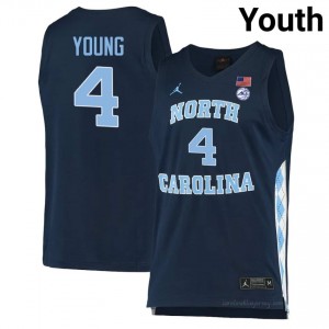#4 Jaydon Young Tar Heels Youth Player Jersey | Navy Basketball Premium Stitched Edition 2442T631