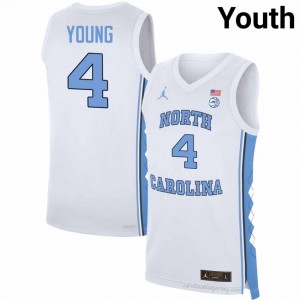 Jaydon Young UNC Tar Heels #4 White Youth NCAA Basketball Jersey | Official Team Replica Apparel 894UmA46