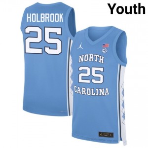 John Holbrook #25 North Carolina Tar Heels Blue Youth Basketball Jersey | March Madness Game-Ready Replica Collection 171d31V1