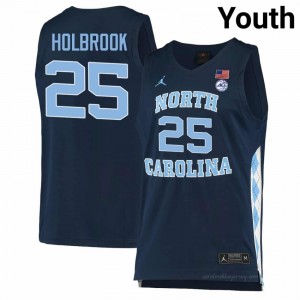 John Holbrook UNC Tar Heels #25 Navy Youth NCAA Basketball Jersey | Official Team Replica Apparel 15RfOx0p