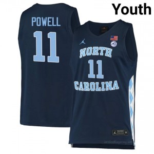UNC Jonathan Powell #11 Navy College Jersey | Premium On-Court Youth Basketball Fan Gear 697hh3uV