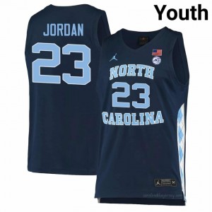 #23 Michael Jordan Tar Heels Youth Player Jersey | Navy Basketball Premium Stitched Edition 52BM2v65