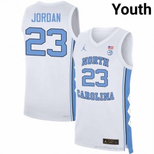 Michael Jordan UNC Tar Heels #23 White Youth NCAA Basketball Jersey | Official Team Replica Apparel 3915p382