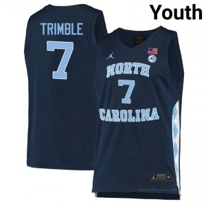 Seth Trimble UNC Tar Heels #7 Navy Youth NCAA Basketball Jersey | Official Team Replica Apparel 2568Go2M