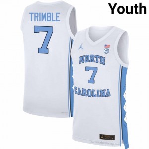 UNC Seth Trimble #7 White College Jersey | Premium On-Court Youth Basketball Fan Gear 88q75240