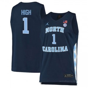 Zayden High #1 North Carolina Tar Heels Navy Men's Basketball Jersey | March Madness Game-Ready Replica Collection 1318bwkv